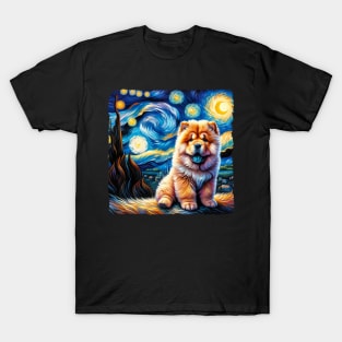 Starry Chow Chow Portrait - Dog Portrait T-Shirt